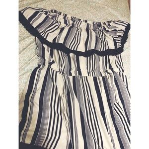 Stripped Romper Light blue and beige. 🌿